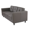 Ikoniskt modernt läder 3 -sits soffa