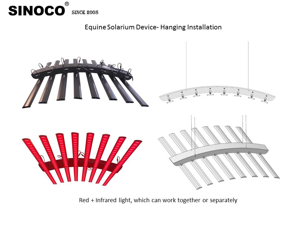 SINOCO Horse Solarium Veterinary Instrument Assistant Therapy Device with Barn Light for Equine Sunbath