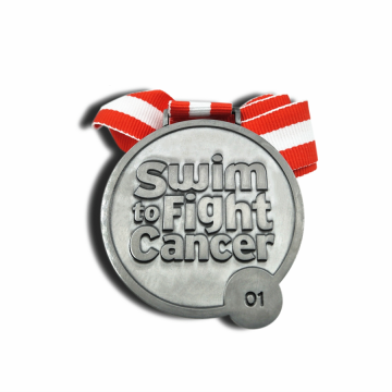 Custom Fight Cancer Swim Race Medal