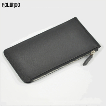 RFID blocking leather mens slim credit card wallet