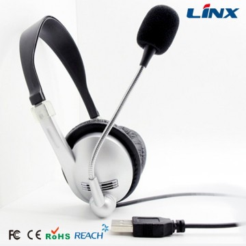 Call Center Headset Flexible Headphones with Mic