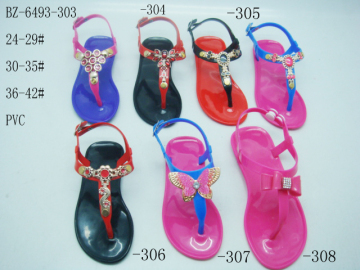 BZ-6493-303 ladies PVC sandal flip top sandal PVC jelly flip flog sandal 24-42#