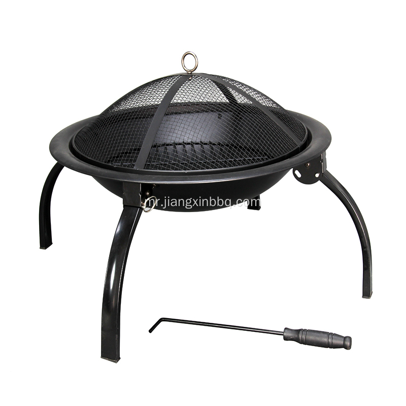 Folding Steel Fire Pit and BBQ