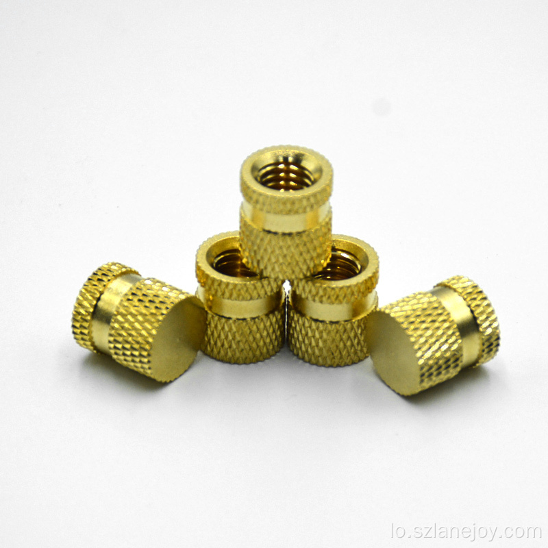 Customized Embedded Brass Threaded Knurled ໃສ່Nາກຖົ່ວໃສ່