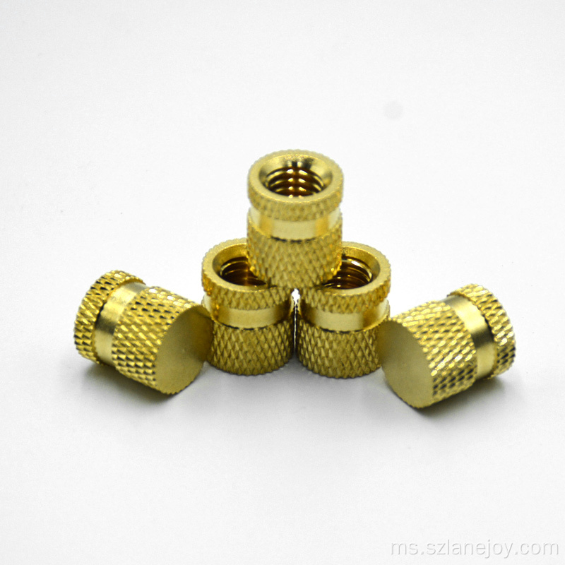 Kacang Masukkan Knurled Threaded Brass Embedded Customized