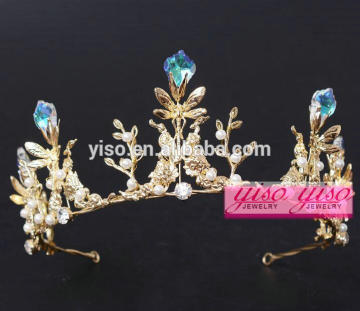 wholesale colorful beautiful crystal tiara crystal stone hair band