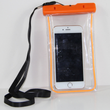 Latest Waterproof Orange PVC Swimming Phone Bags