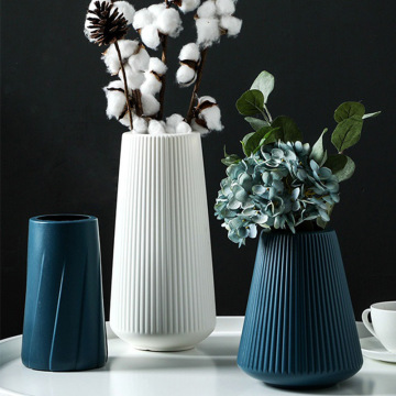Flower Vase Decoration Home Plastic Vase White Imitation Ceramic Flower Pot Flower Basket Nordic Decoration Vases for Flowers