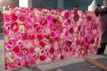 pink agate stone slab for background