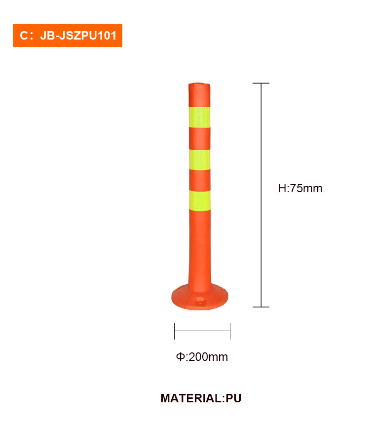 Highly Visible Soft Elastic PU Flexible Red Orange Portable Security Warning Post, Warning Pole/