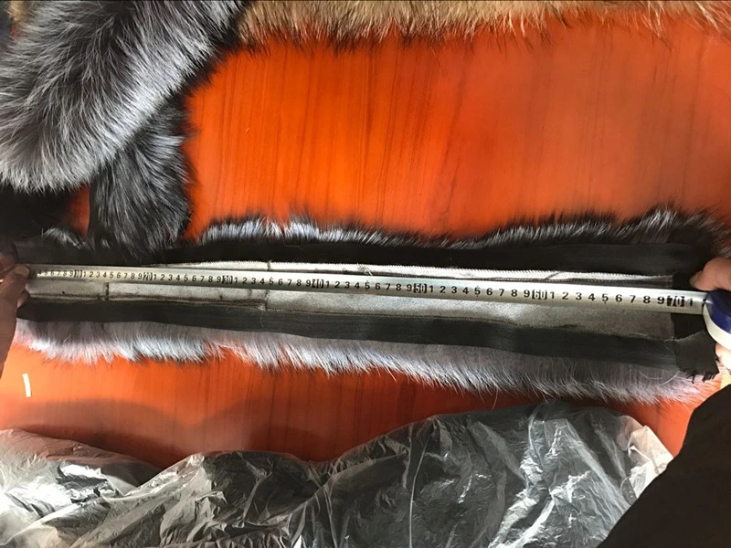 Fox Long Down Coat Fur Hood Made in China