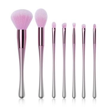 Rampa de gradiente OEM 7 piezas de cepillo de maquillaje rosa