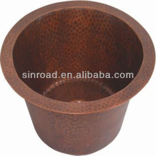 hammered kitchen copper sink with single bowl