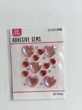 heart shape adhersive gem stones