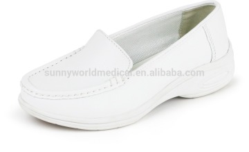 LR1205 white leather nurse shoes with wedge heels doctors and nurses shoes