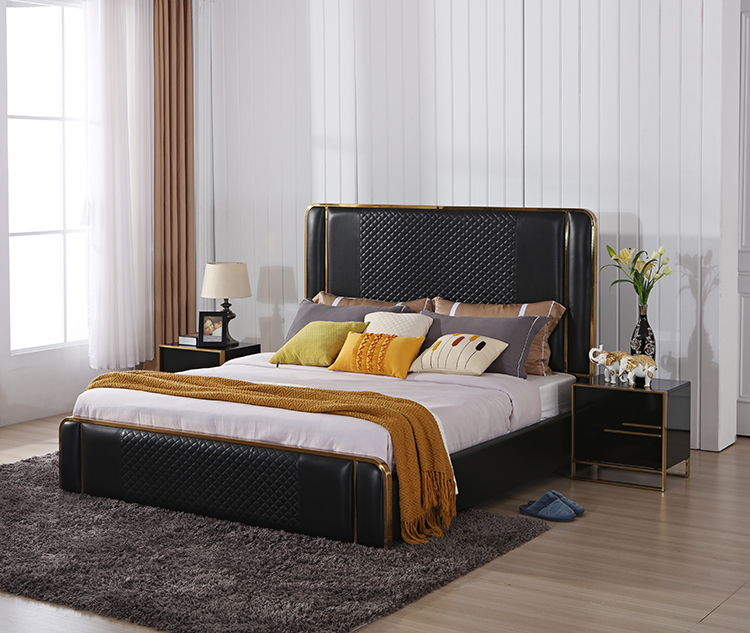 Luxury high quality full size bed frame with headboard Wholesale Manufacturers