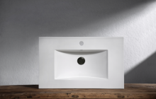 White Ceramic Basin Rectangle Thin Edge Vanity Top