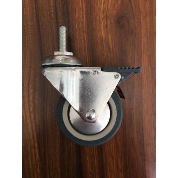 3 inch thread stem caster with brake