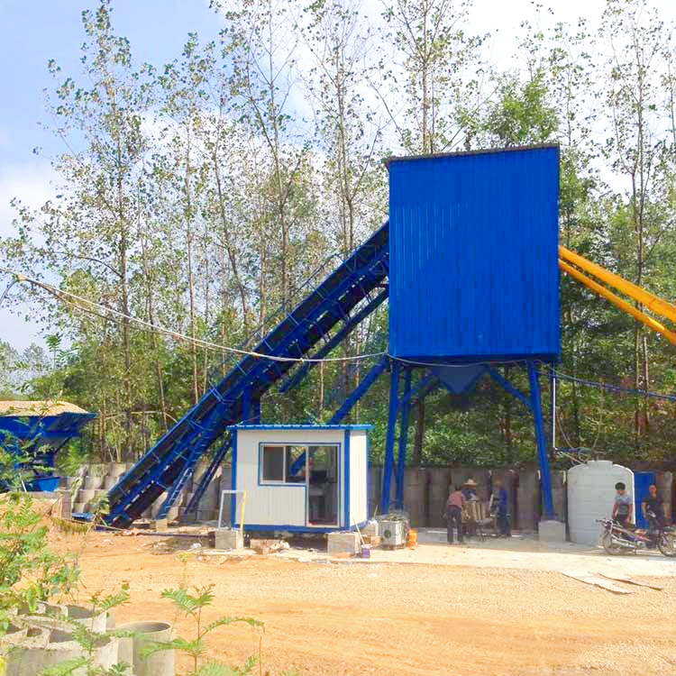 Mini cement 60m3 belt conveyor concrete batching plant