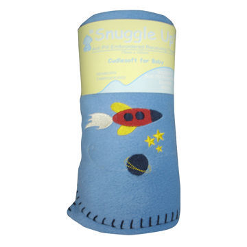 Polar Fleece Throws with Embroidery, Made of 100% Polyester, Measures 75 x 100cm