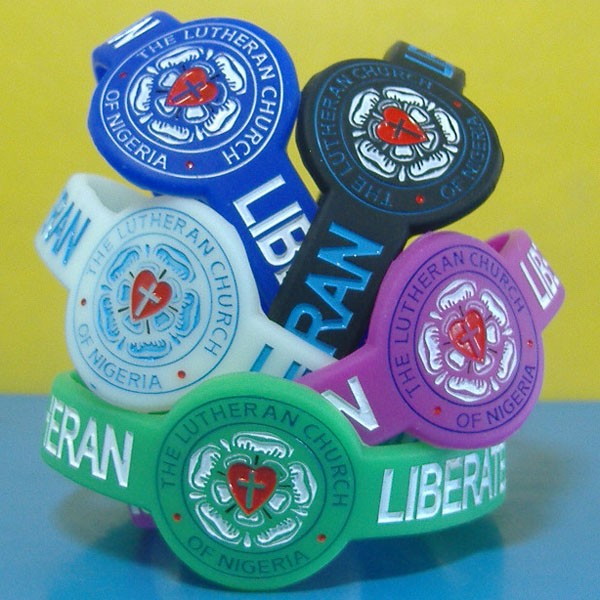 Custom Shape Debossed Color Filled Silicone Wristbands