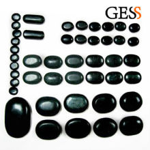black polish hot stone therpy massage