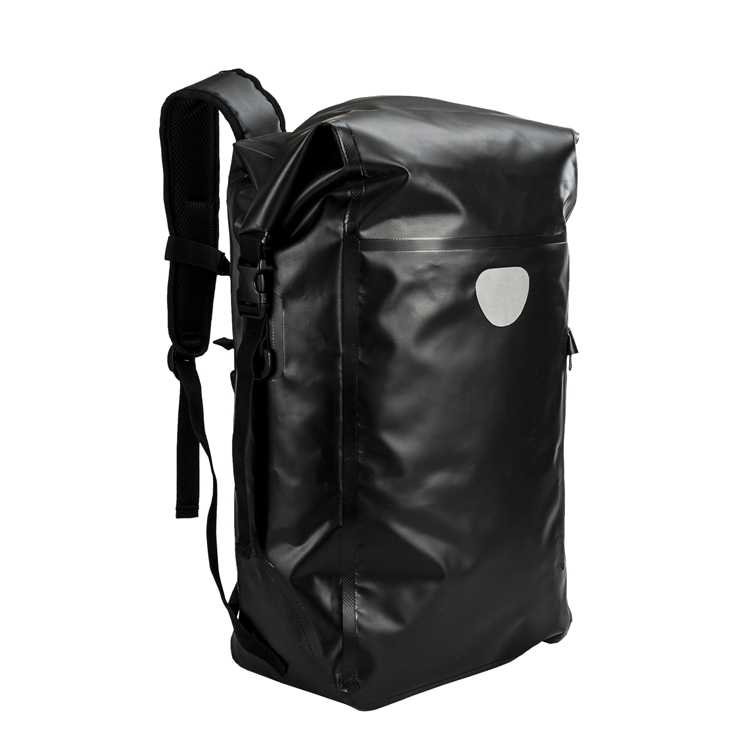 OEM Customized 500D PVC black outdoor sports print canvas backpack