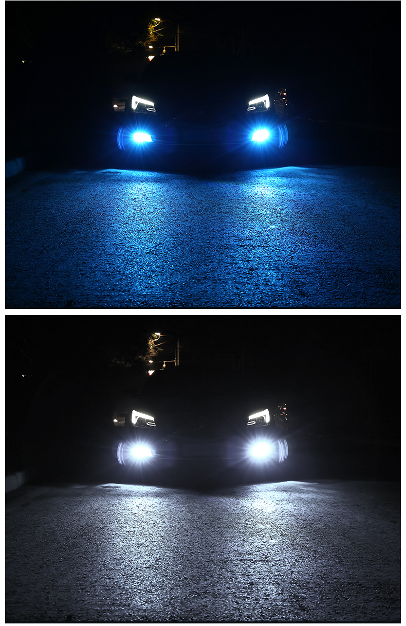2pcs Double Color H11 LED High Quality H1 H3 H7 H8 9006 HB4 881 Auto Fog Lamp Car Anti Fog Light Bulb Foglamps White Yellow