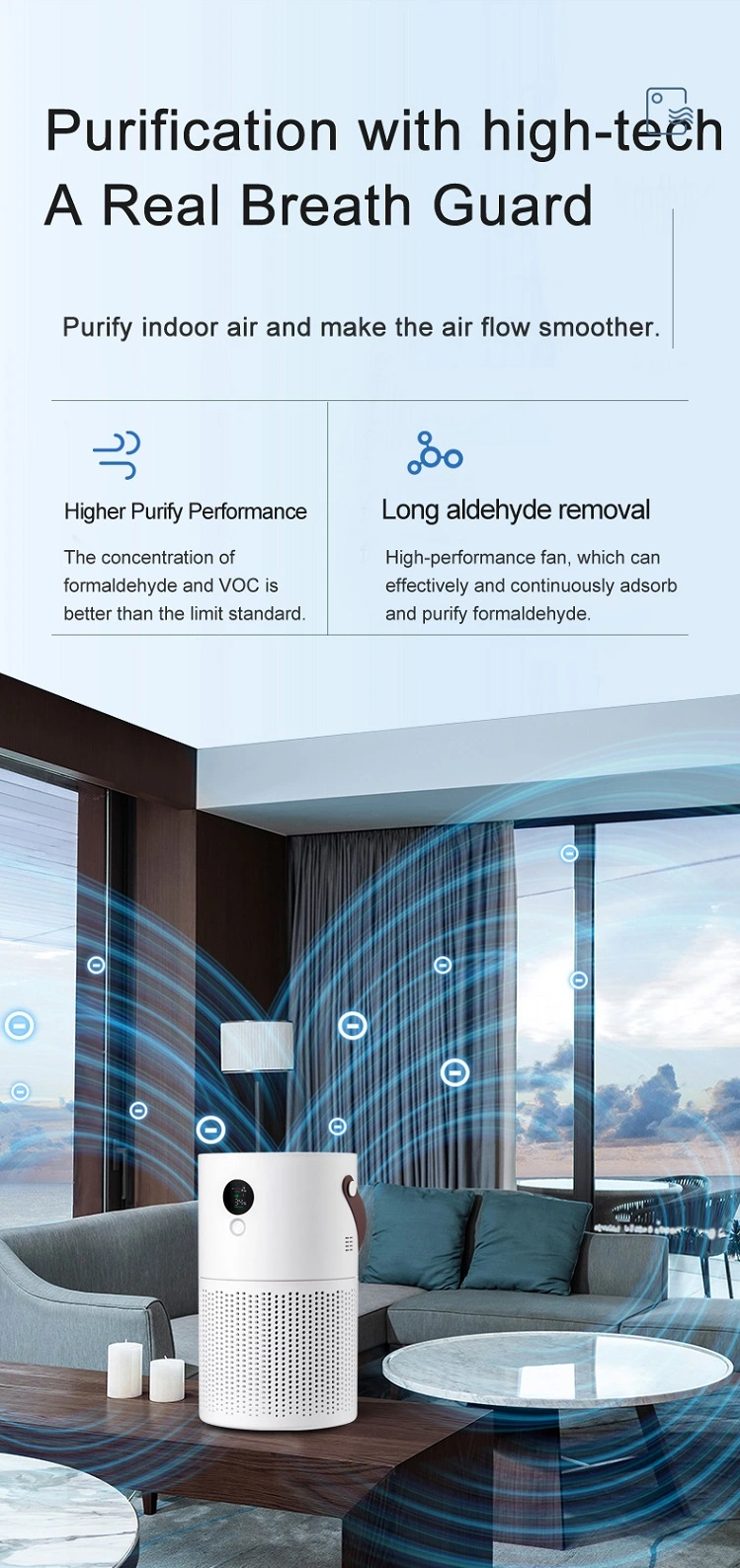 Mini Elevator Air Purifier with Plasma and Negative Oxygen Ions Disinfection Machine to Kill