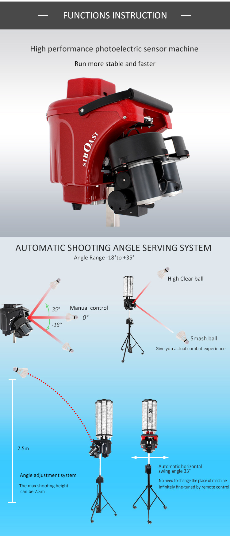 Automatic lifting badminton shuttlecock feeder  training machine