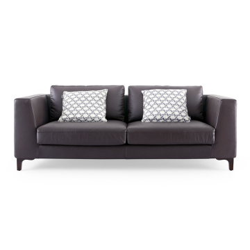 Lether Woodcase-Base Comfort Sofa