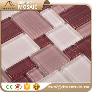 Red Mix Super White Color Hand Painted Glass Tile Mosaic Tile