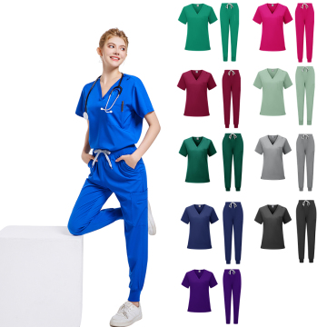 Stretchy V Neck Scrub Sets for Nurses and Doctors