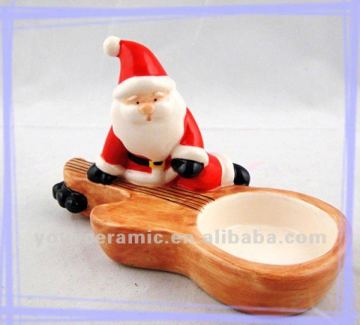 ceramic santa decorative candlestick