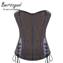 Burvogue Women Top Quality Steel Boned Overbust Gothic Steampunk Corsets Tops Cheap