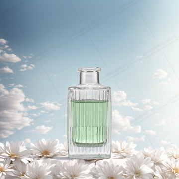 Flat square bayonet glass perfume diffuser bottle