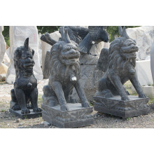 Lowest Price Hand Carved Grey Granite Lion Statues for Gardens
