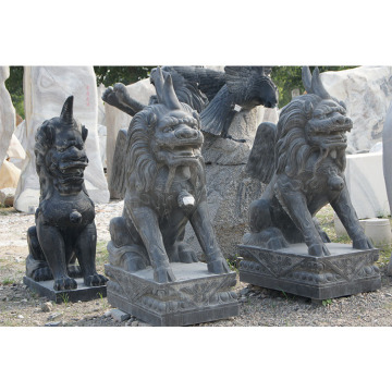Lowest Price Hand Carved Grey Granite Lion Statues for Gardens