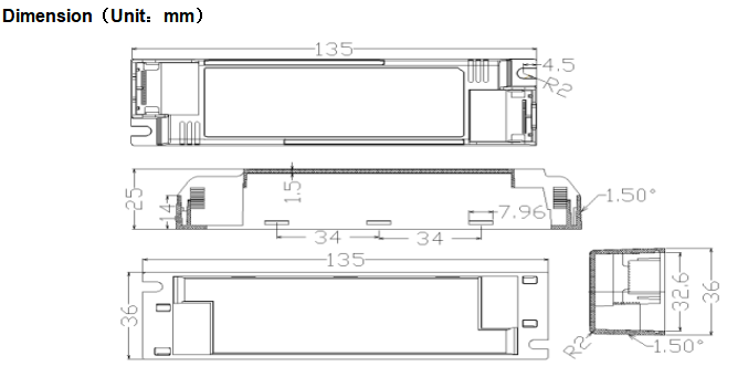 30W ECO святлодыёдны драйвер пастаяннага напружання 30W ECO Constant Voltage Led Driver