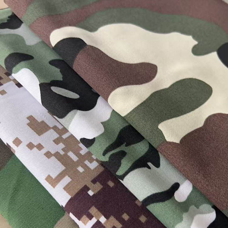 Mezcla de tela de camuflaje de algodón y poliéster