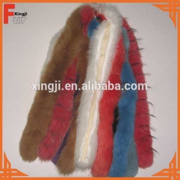 Top quality real fox fur trimming dyed fox fur strips
