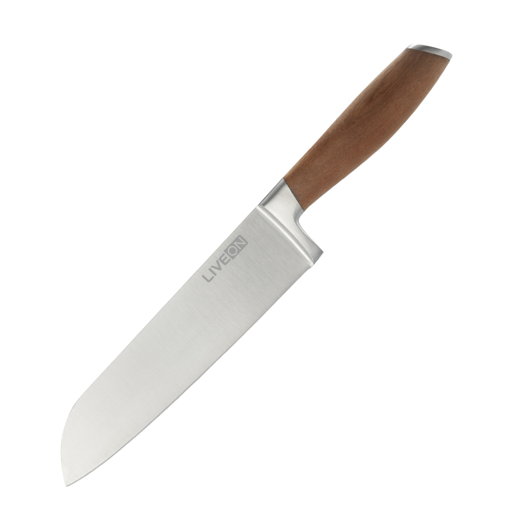 7 INCH SANTOKU KNIFE WITH WALNUT HANDLE
