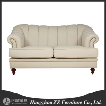 Classical style solid wood 2 seater sofa, fabric sofa