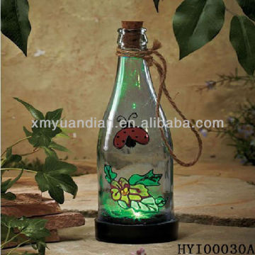 hanging solar glass bottle light