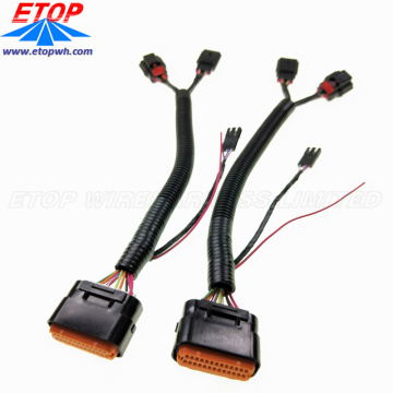 arnés de cableado del conector impermeable sellado ECU del coche