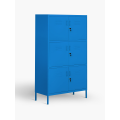 Gabinetes de almacenamiento de metal azul utilitario