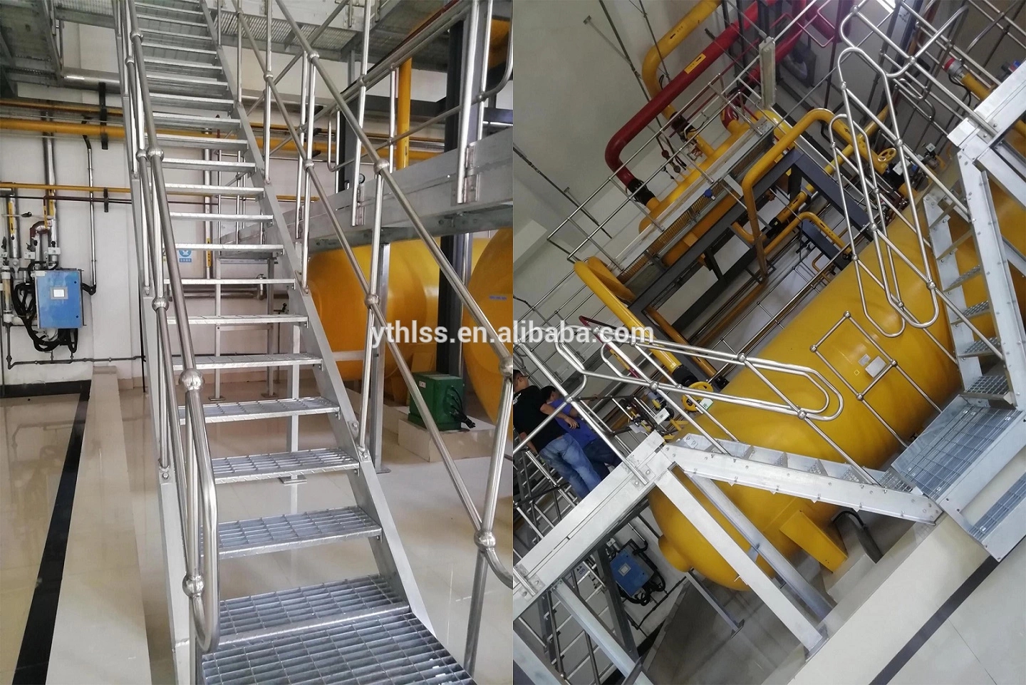 Manufacturer Galvanized Stair Tread with Yellow Abrasive Anti-slip Nosing