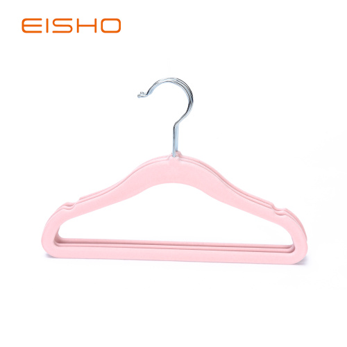 EISHO Pink Velvet Beflockte Baby Kleiderbügel