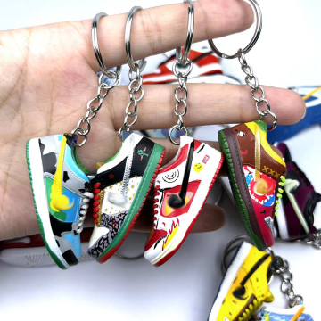 Wholesale PVC Mini Sneaker Keychains: SB Dunk and Jordan 3D Mini Shoes with Box