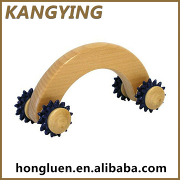 Promotional Skidproof Hand Held Wooden Roller Massager For Face